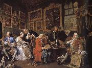 Group painting fashionable marriage marriage William Hogarth